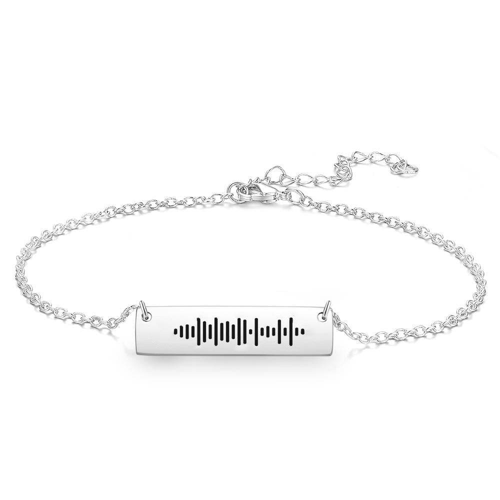 Scannable Code Custom Music Engraved Bar Anklet - WePrint