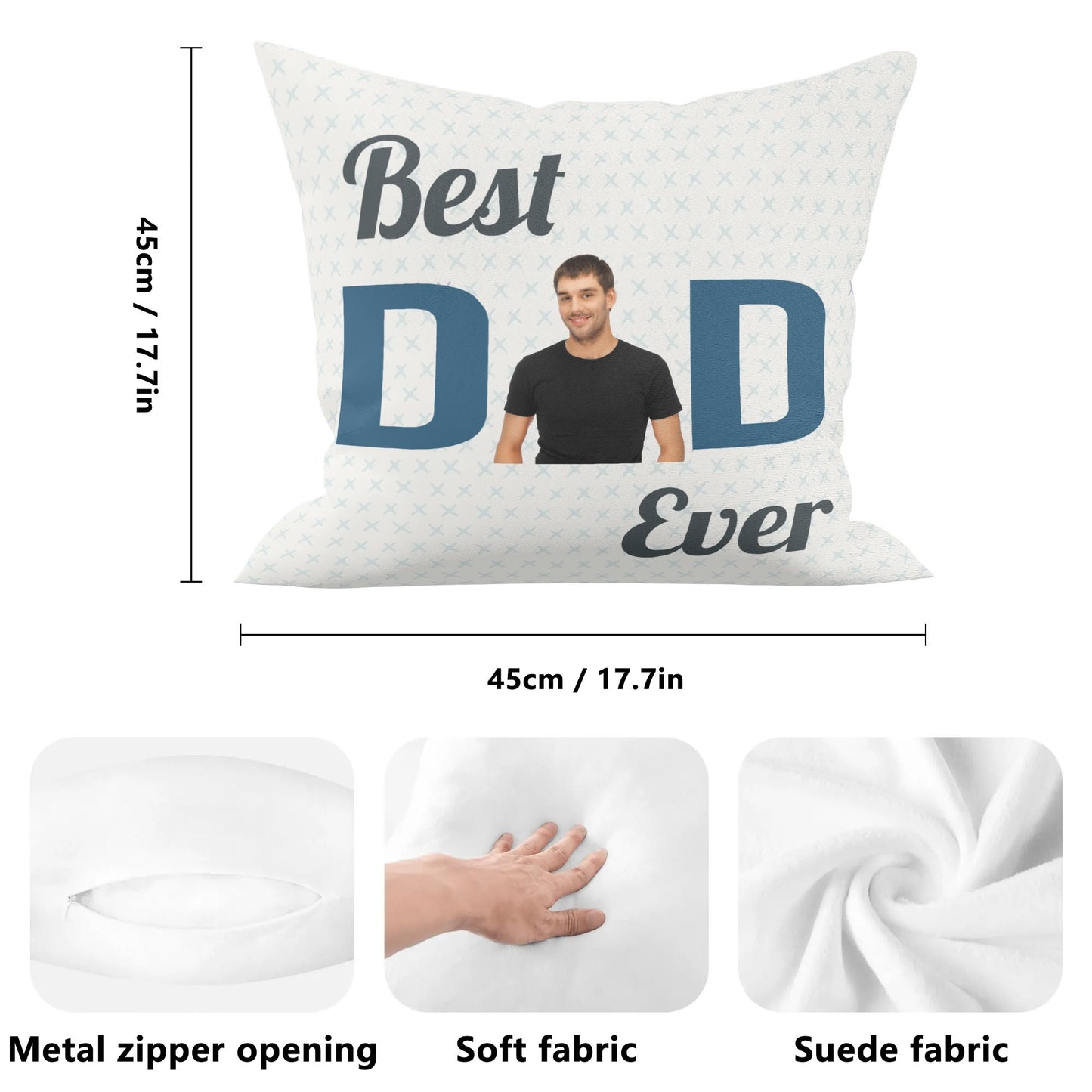 Funda de almohada - El mejor papá del mundo - 45 cm