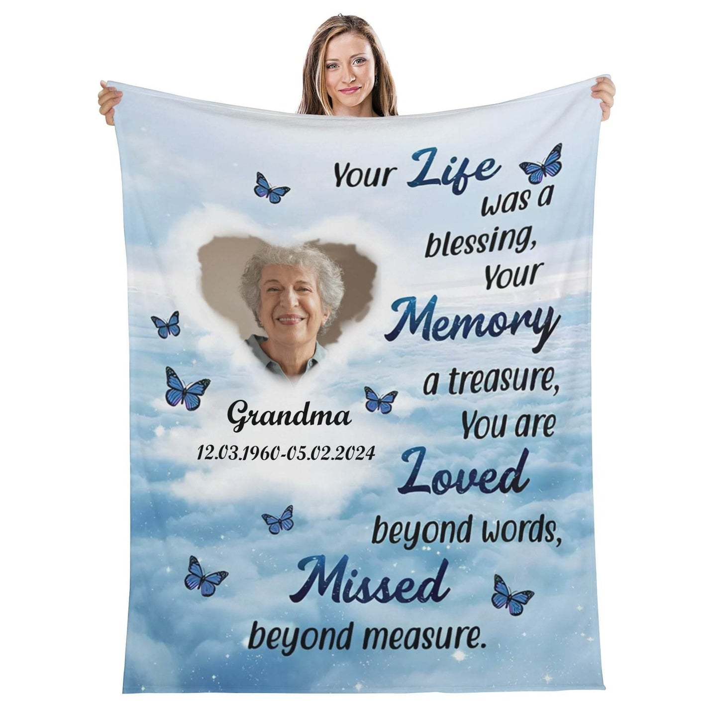 Long Vertical Flannel Breathable Blanket - Memorial - WePrint