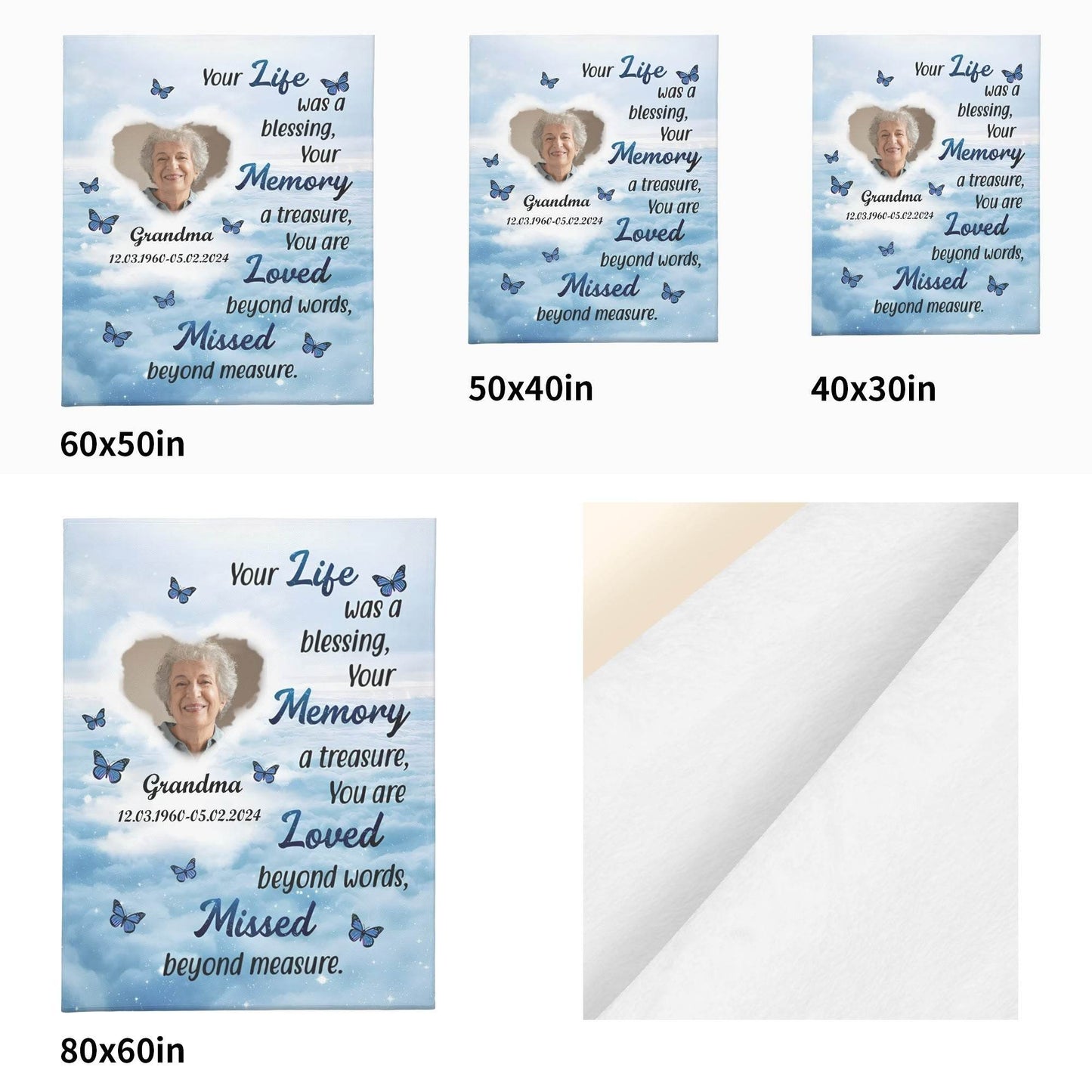 Long Vertical Flannel Breathable Blanket - Memorial - WePrint