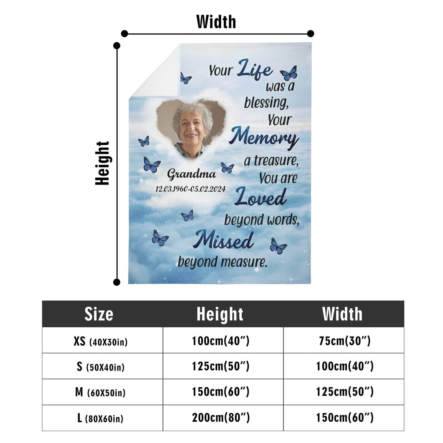 Long Vertical Flannel Breathable Blanket - Memorial - WePrint