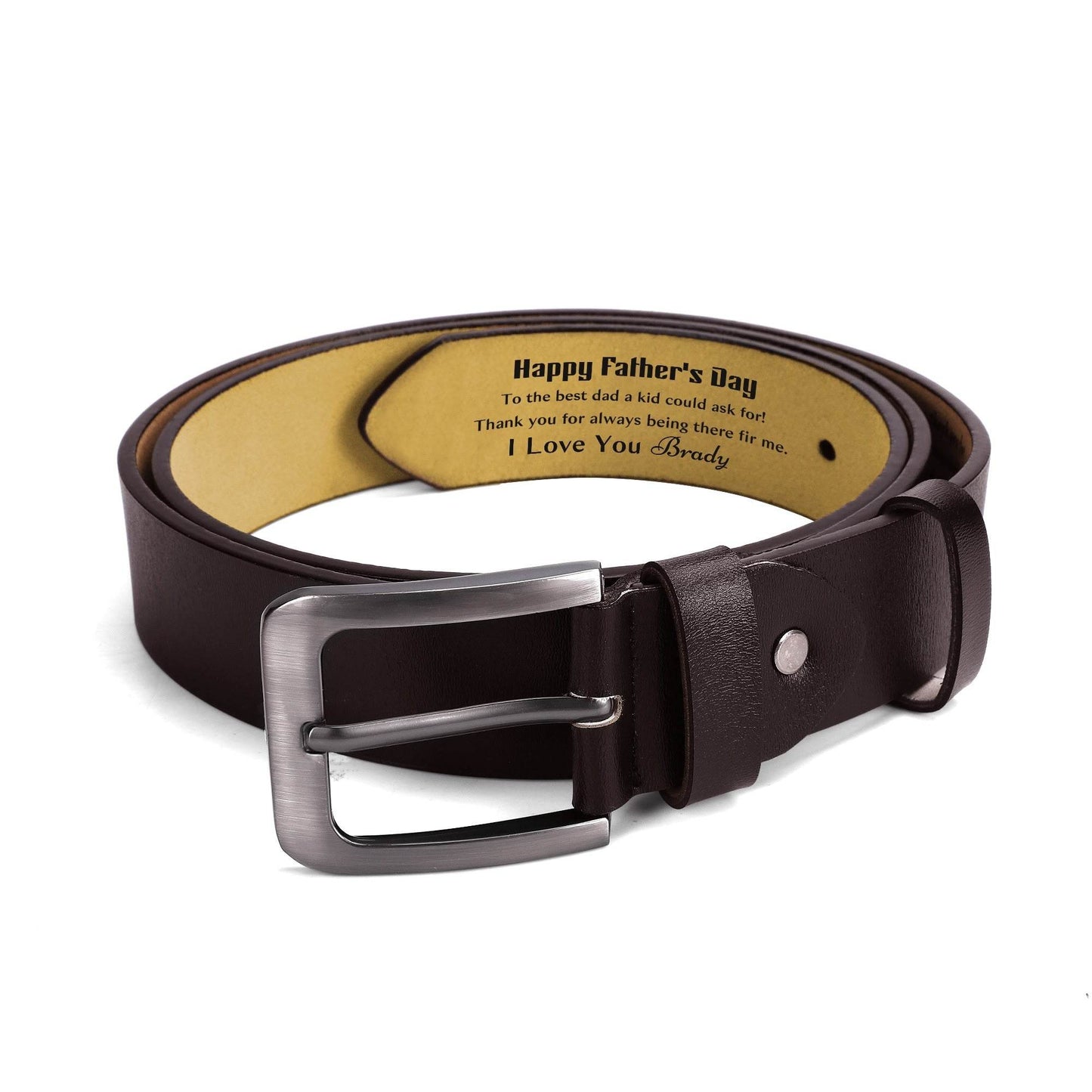 Engraved Brown Leather Belt - WePrint