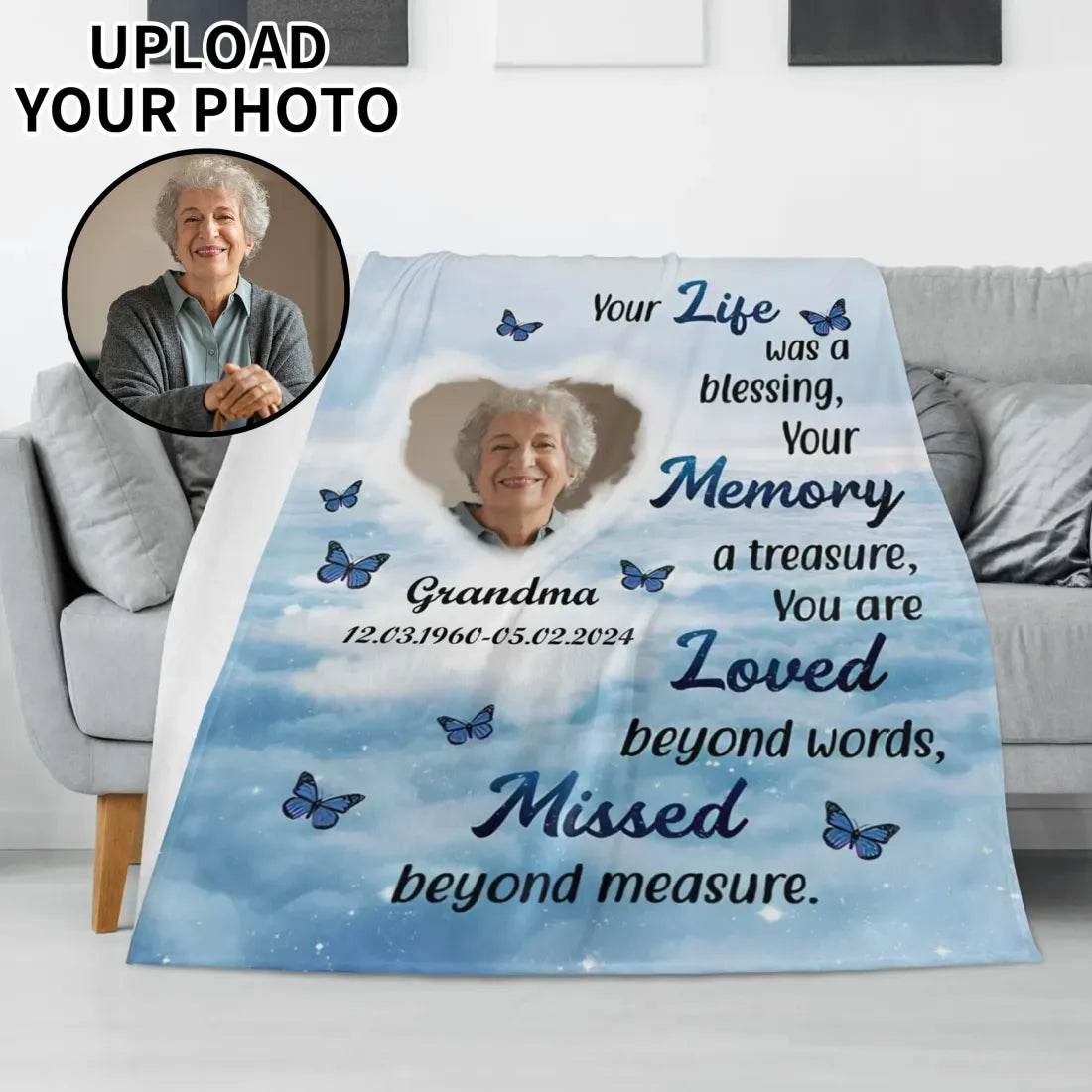 Long Vertical Flannel Breathable Blanket - Memorial - WePrint