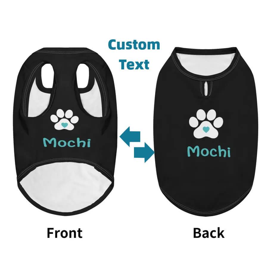 Custom Pet Shirt with Paw Print and Heart - WePrint