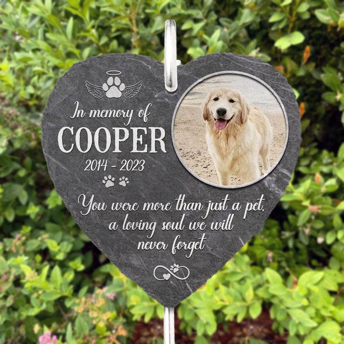 Personalized Memorial Garden Slate & Hook - Cemetery Decorations For Grave, Dog Memorial Gifts, Pet Memorial Stones, Loss Of Dog Sympathy Gift, Dog Memorial Stone - WePrint