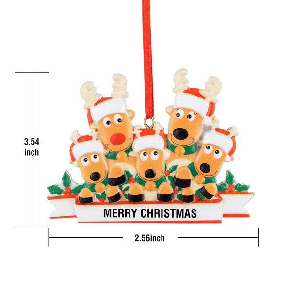 Custom Name Reindeer Family Xmas Ornament Personalized Christmas Decoration Gifts - WePrint