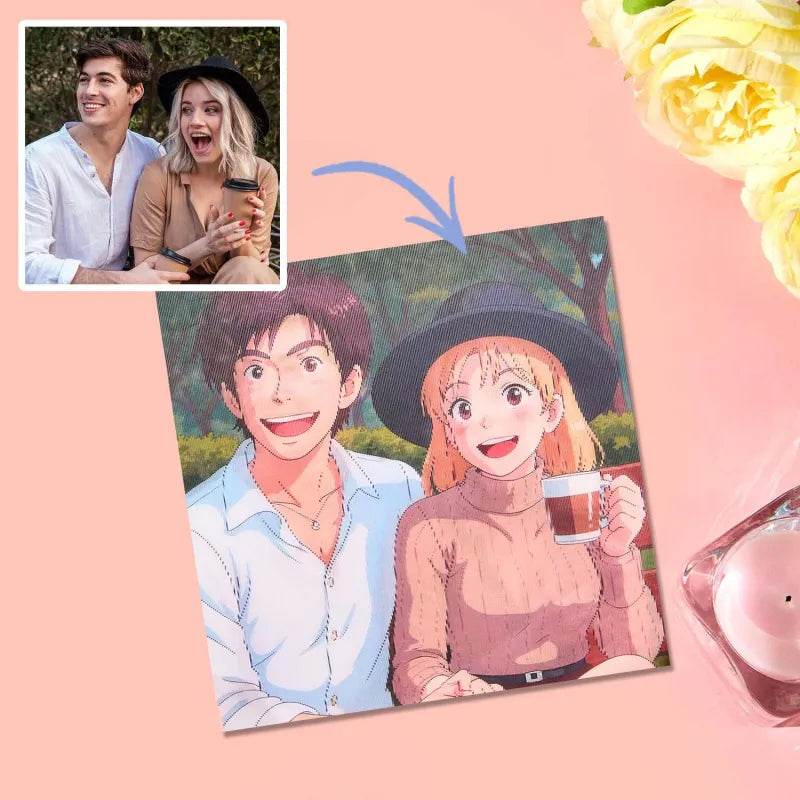 K-DualView Personalized Anime Style Lenticular Photo Frame Art Gift - WePrint