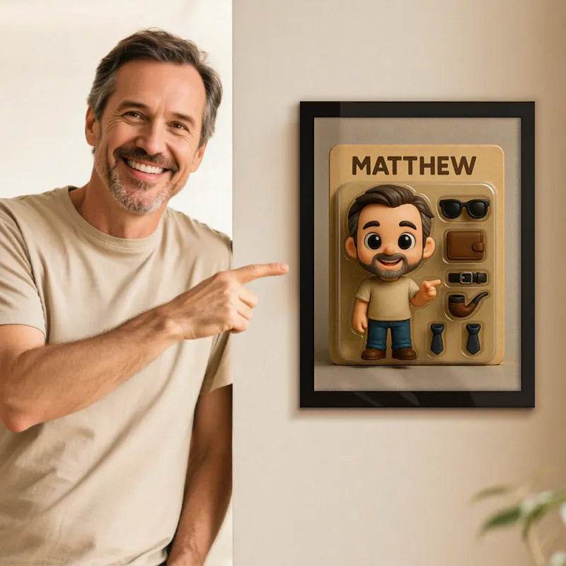 Fully Body Custom Action Figure Portraits Toy Box Art | Custom Photo Cartoon Style Frame Decorations Flat Printed Image in Reality - WePrint