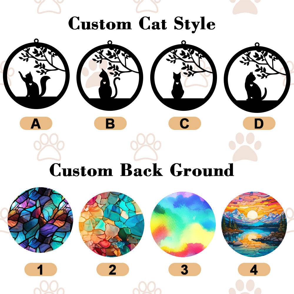 Custom Cat Memorial Suncatcher Pet Memorial Ornament Loss of Pet Sympathy Gift - WePrint