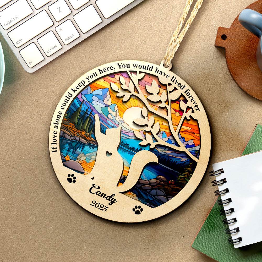 Custom Cat Memorial Suncatcher Pet Memorial Ornament Loss of Pet Sympathy Gift - WePrint