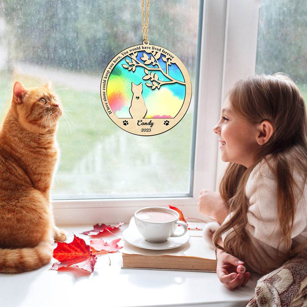 Custom Cat Memorial Suncatcher Pet Memorial Ornament Loss of Pet Sympathy Gift - WePrint