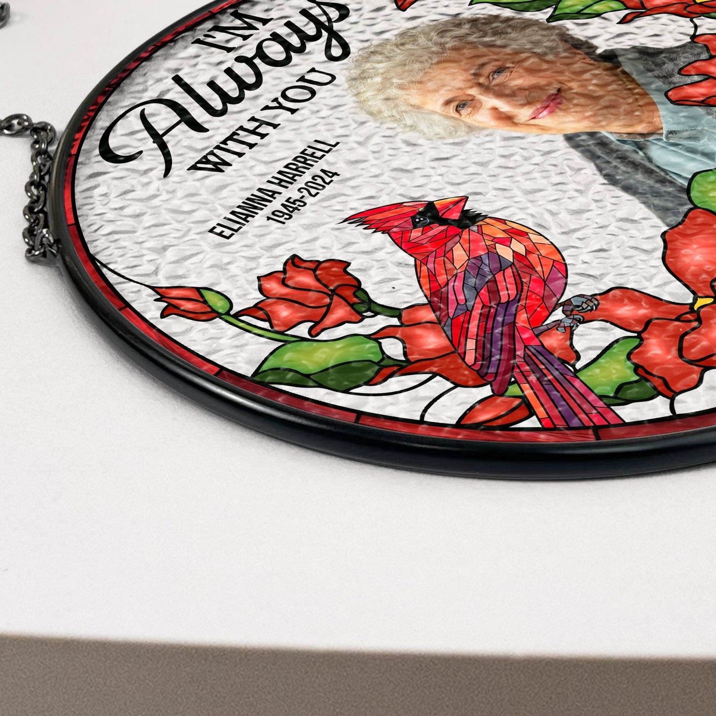 I'm Always With You - Personalized Photo Stained Glass Window Hanging Suncatcher - WePrint