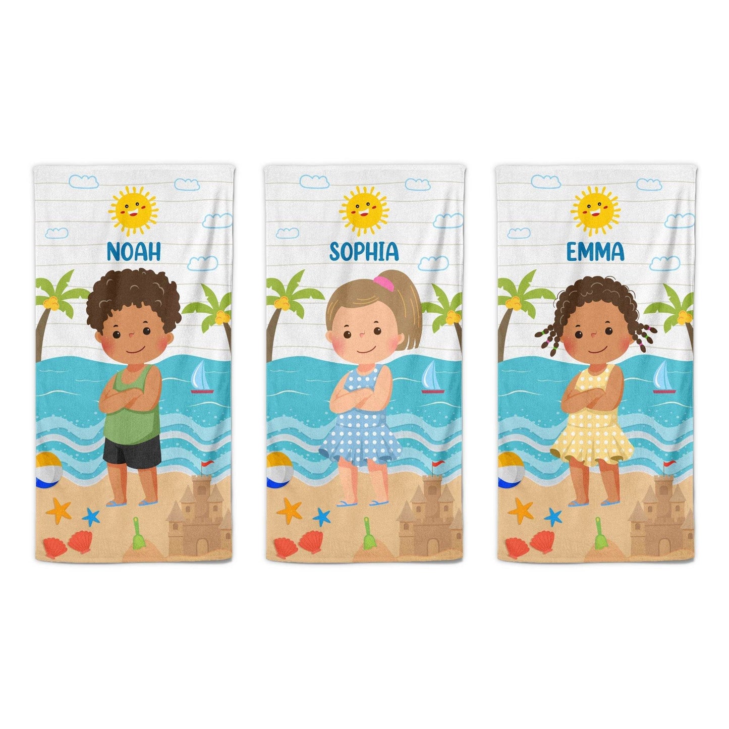 Kid On The Beach - Personalized Beach Towel - WePrint