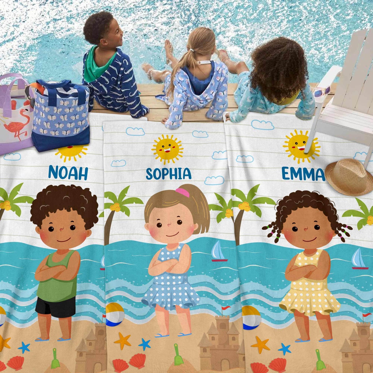 Kid On The Beach - Personalized Beach Towel - WePrint