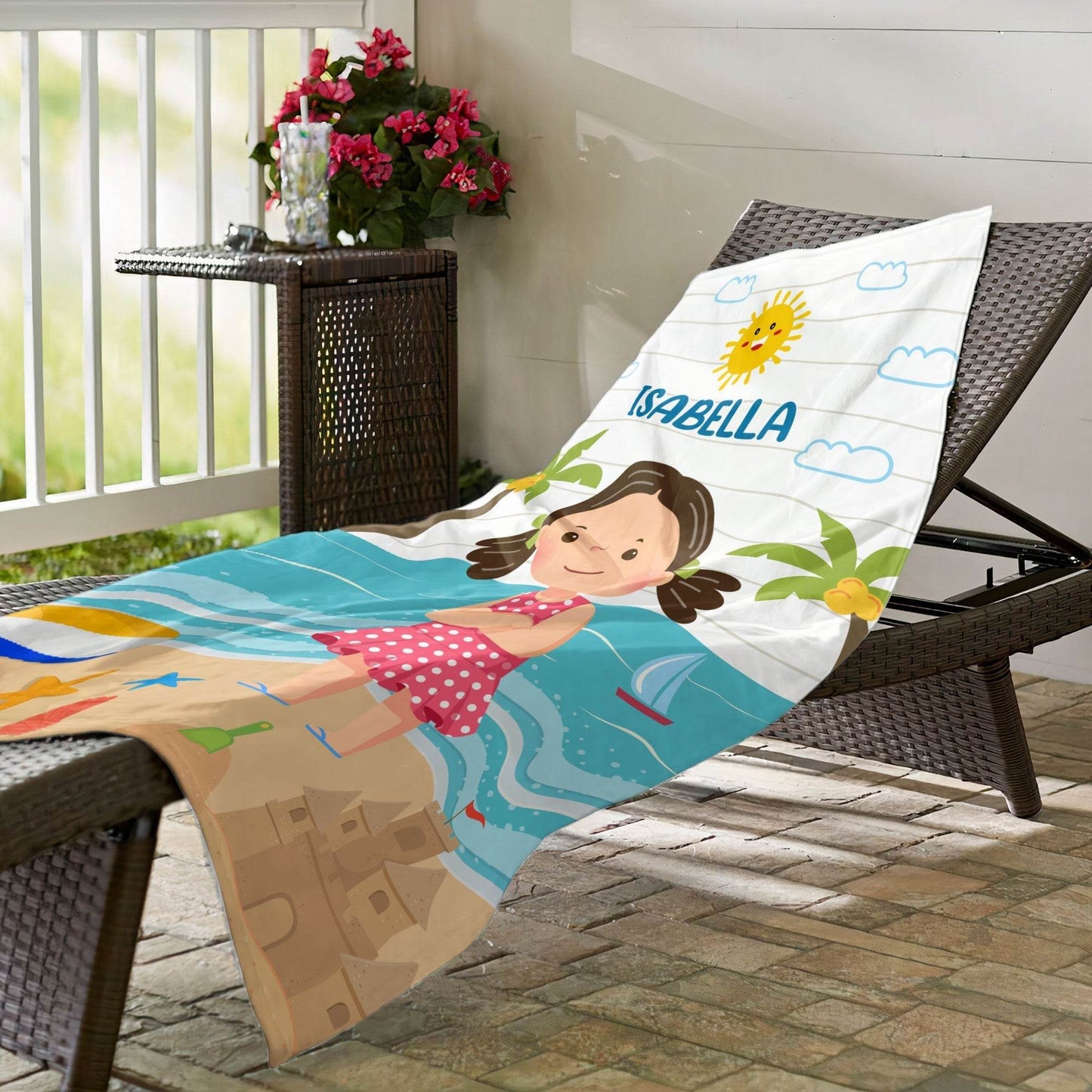 Kid On The Beach - Personalized Beach Towel - WePrint