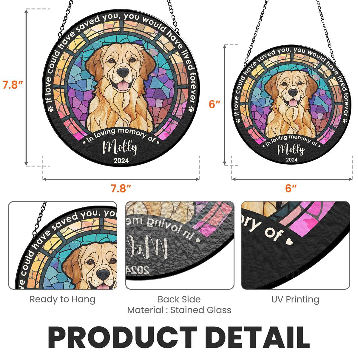 Custom Photo Life Is Better With Dog - Personalized Custom Window Hanging Suncatcher - WePrint
