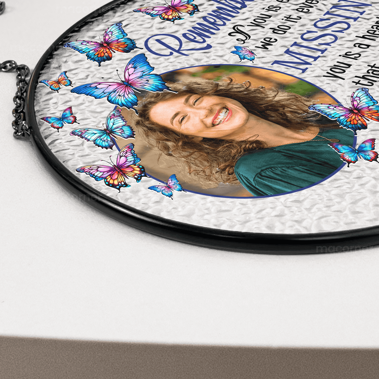 Remembering You - Personalized Photo Stained Glass Window Hanging Suncatcher - WePrint
