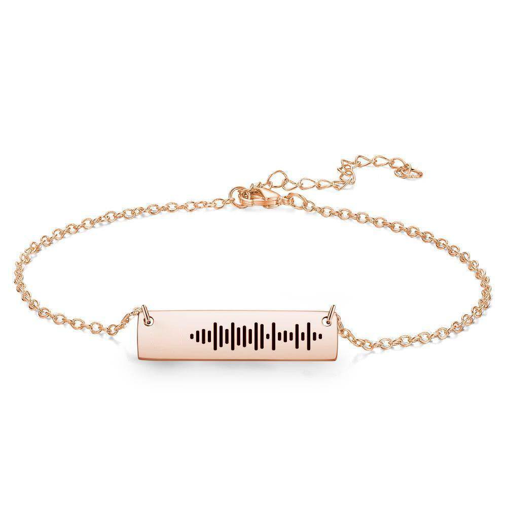Scannable Code Custom Music Engraved Bar Anklet - WePrint