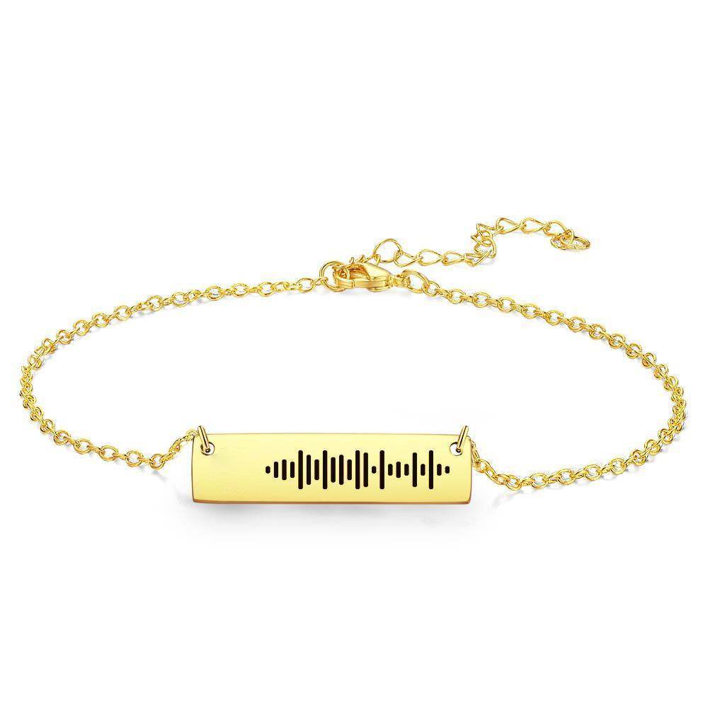 Scannable Code Custom Music Engraved Bar Anklet - WePrint