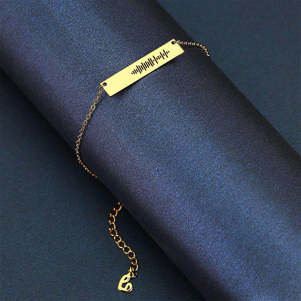 Scannable Code Custom Music Engraved Bar Anklet - WePrint