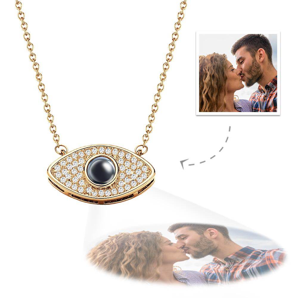 Evil Eye Projection Necklace Custom Photo Necklace - WePrint