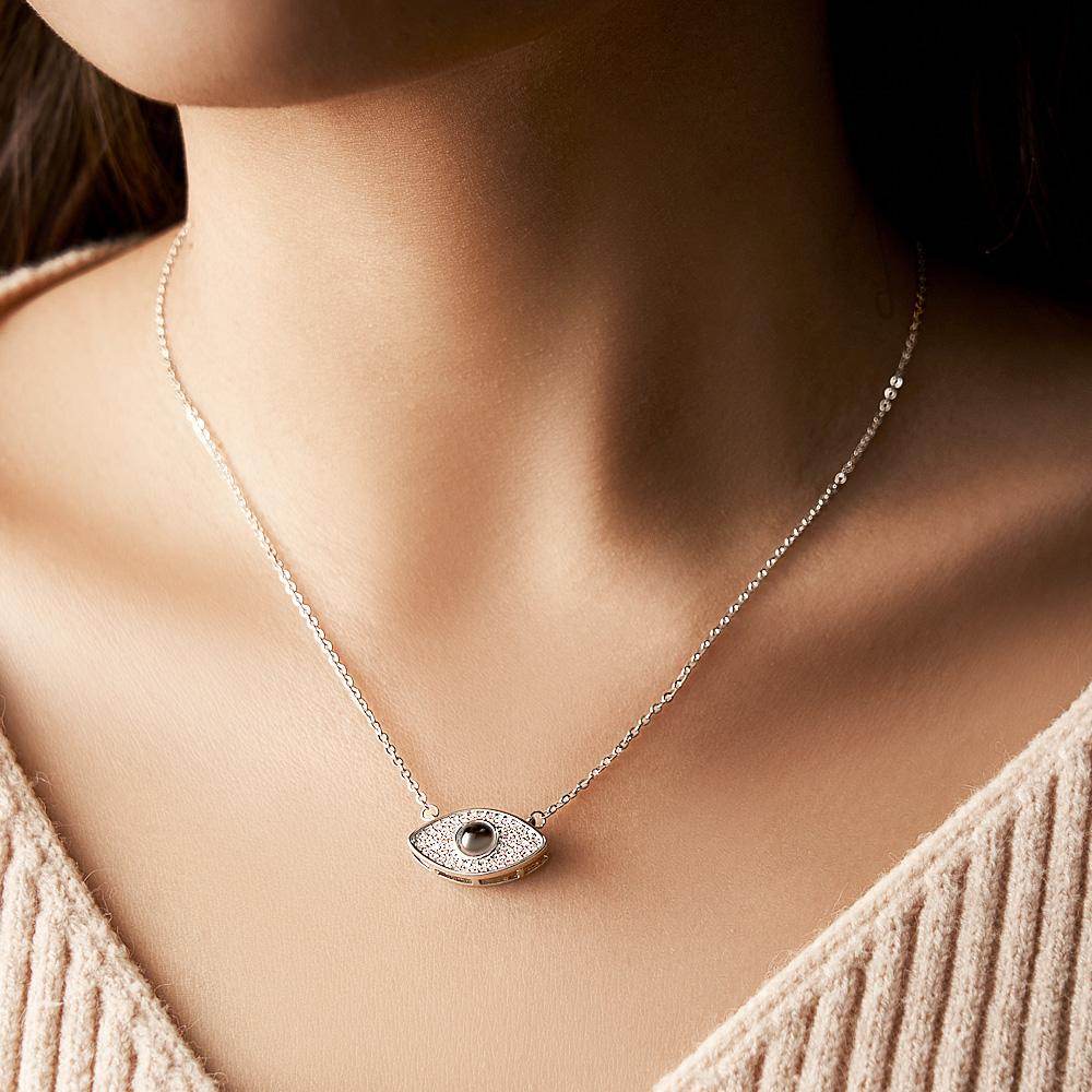 Evil Eye Projection Necklace Custom Photo Necklace - WePrint