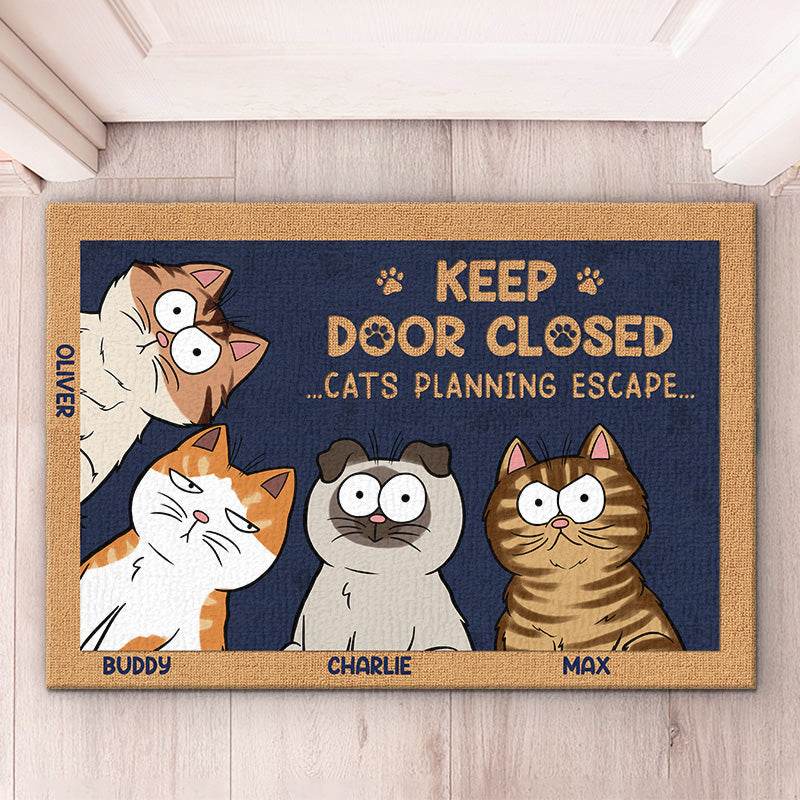 Don't Let The Cat Out No Matter What He Tells You - Cat Personalized Custom Home Decor Decorative Mat - House Warming Gift, Gift For Pet Owners, Pet Lovers - WePrint