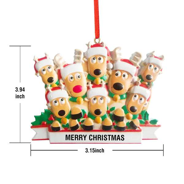 Custom Name Reindeer Family Xmas Ornament Personalized Christmas Decoration Gifts - WePrint