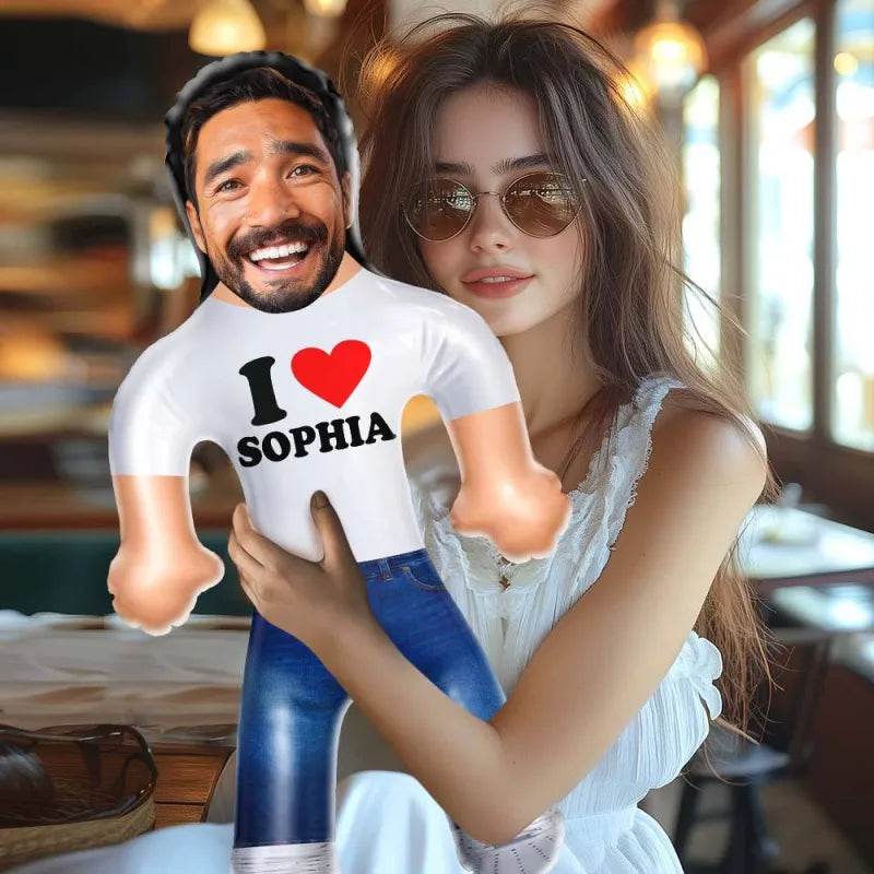 Personalized I Heart You Blow Up Dolls Custom Funny Inflatable Doll Gift for Her - WePrint