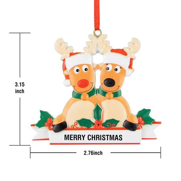 Custom Name Reindeer Family Xmas Ornament Personalized Christmas Decoration Gifts - WePrint