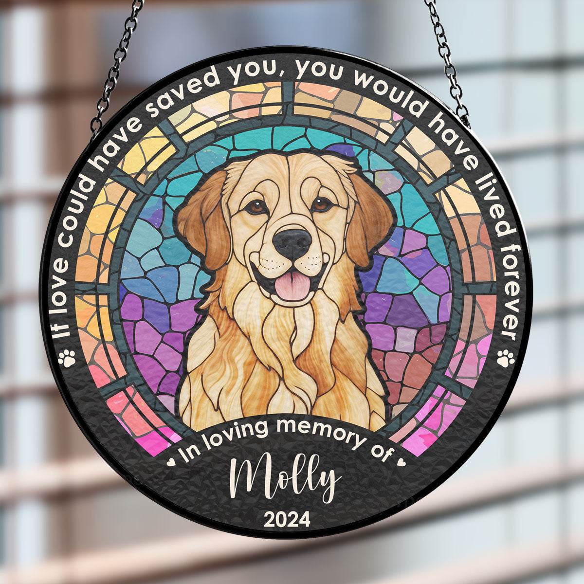 Custom Photo Life Is Better With Dog - Personalized Custom Window Hanging Suncatcher - WePrint