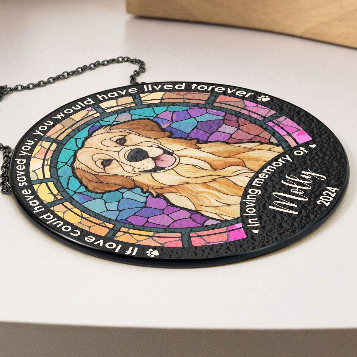 Custom Photo Life Is Better With Dog - Personalized Custom Window Hanging Suncatcher - WePrint