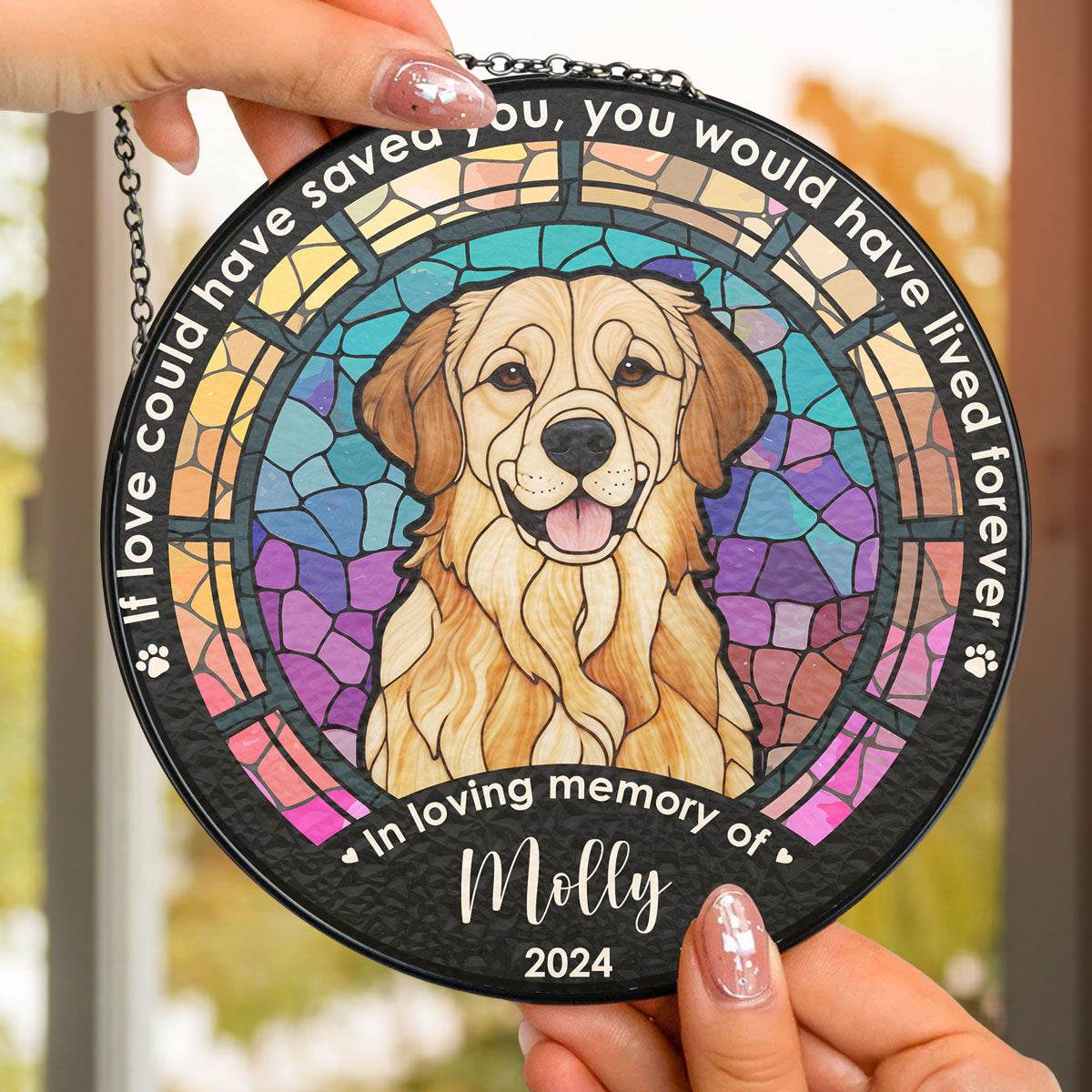 Custom Photo Life Is Better With Dog - Personalized Custom Window Hanging Suncatcher - WePrint