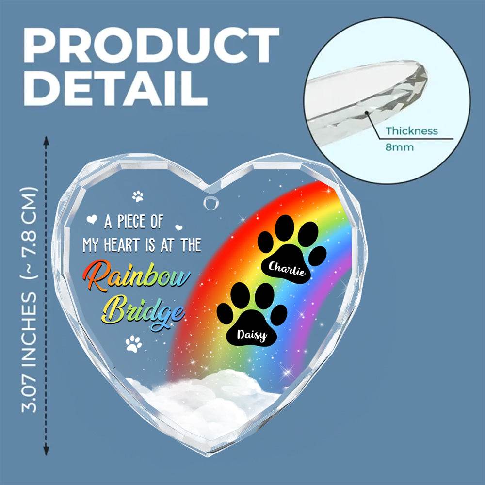 Piece Of Dog Mom Heart - Personalized Custom Glass Ornament - WePrint