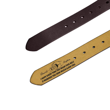 Engraved Leather Brown Belt - WePrint
