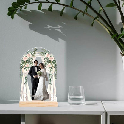 Arch Acrylic Table Sign with Wood Stand - WePrint