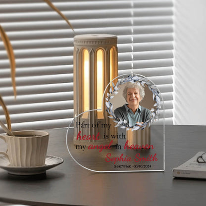 Heart Shaped Acrylic Keepsake Ornament - Photo and Text - WePrint