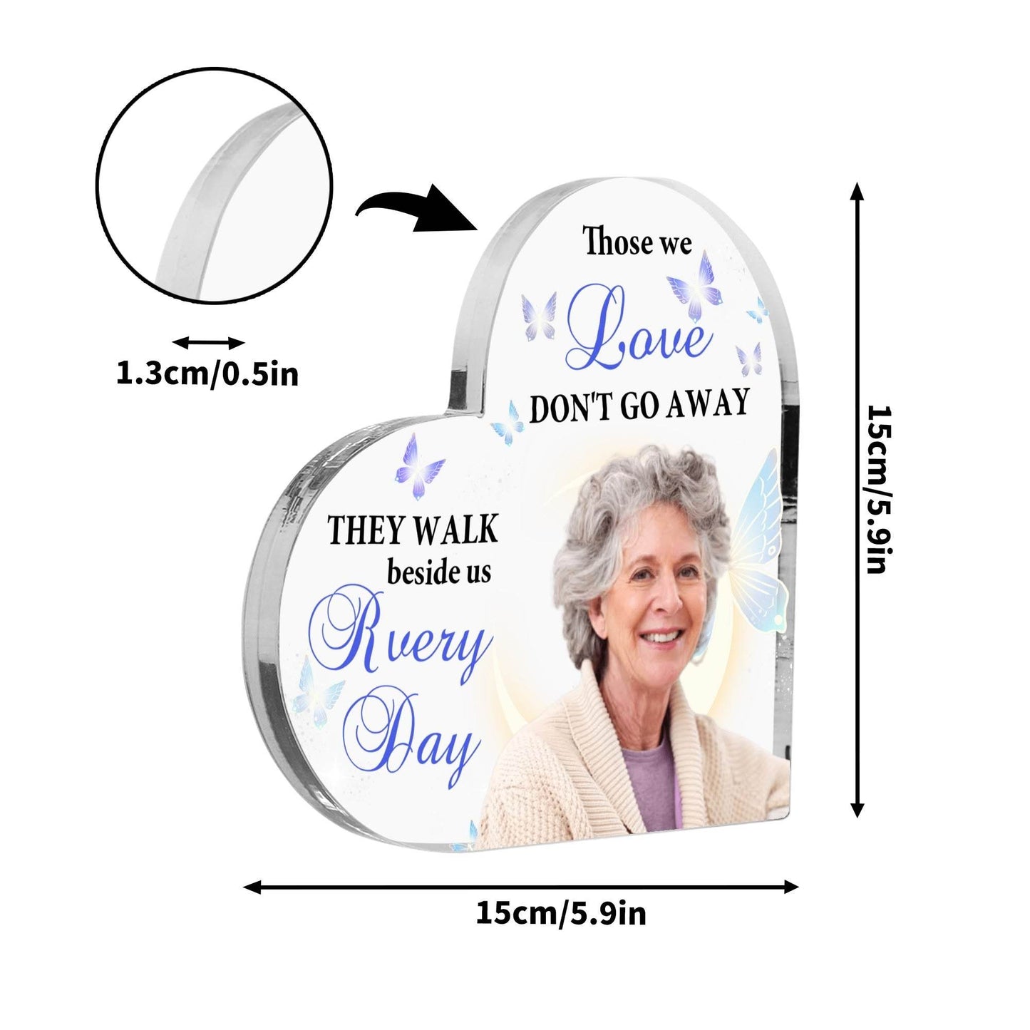 Heart Shaped Acrylic Keepsake Ornament - Memorial - WePrint