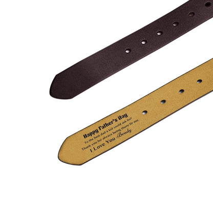 Engraved Brown Leather Belt - WePrint