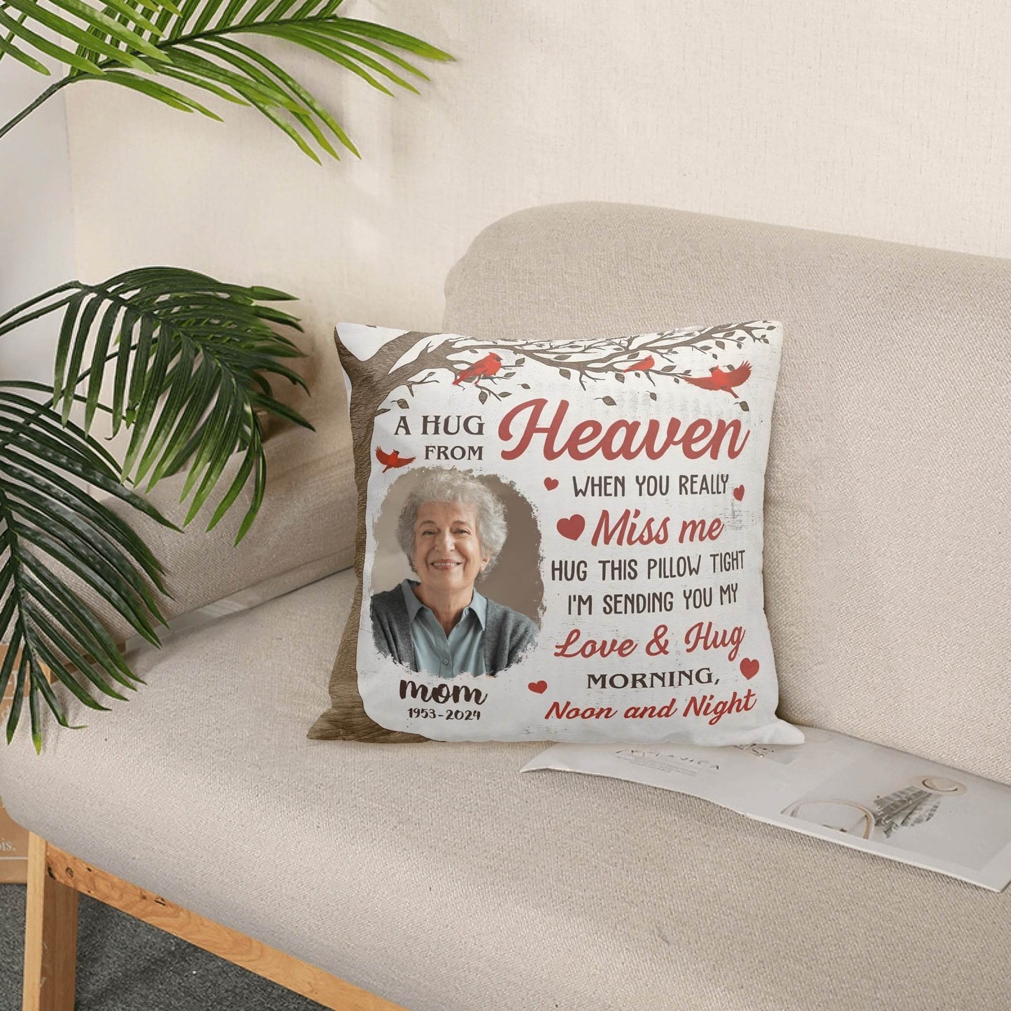 Peach Velvet Pillow Case Square Cushion Cover - Memorial - WePrint