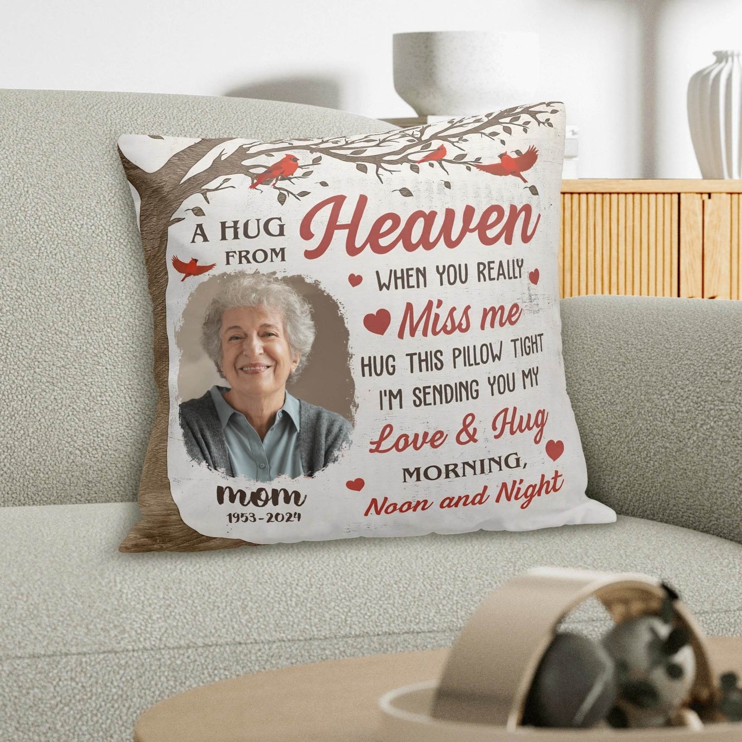 Peach Velvet Pillow Case Square Cushion Cover - Memorial - WePrint