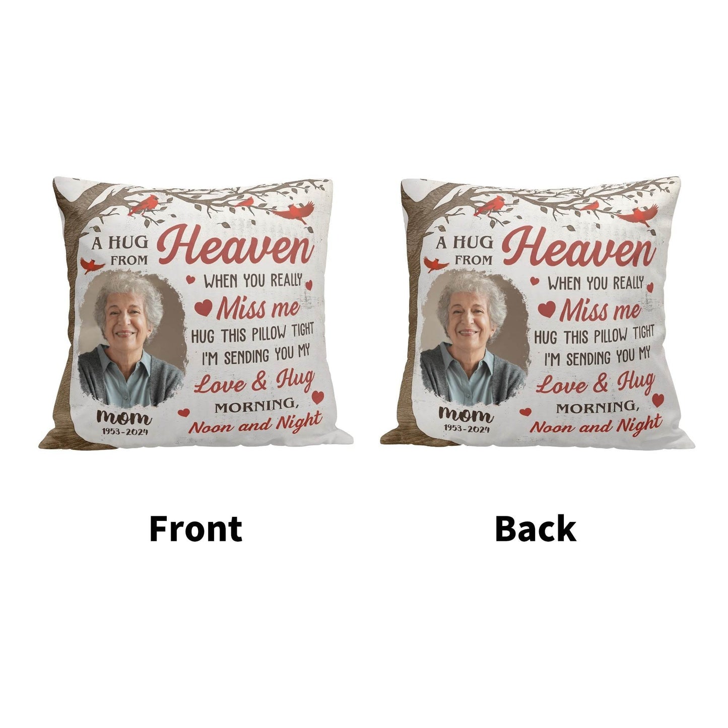 Peach Velvet Pillow Case Square Cushion Cover - Memorial - WePrint