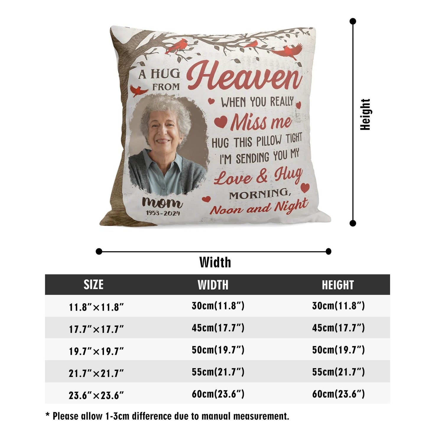 Peach Velvet Pillow Case Square Cushion Cover - Memorial - WePrint