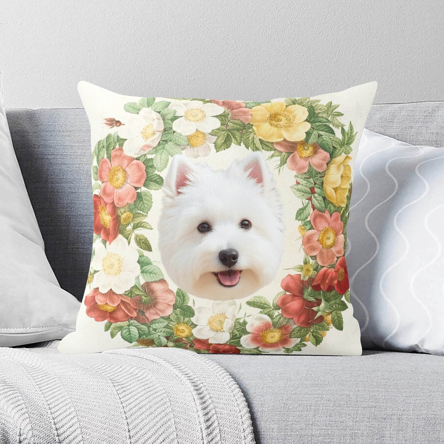 Personalized Pillow Case Cushion Cover - Wreath - WePrint