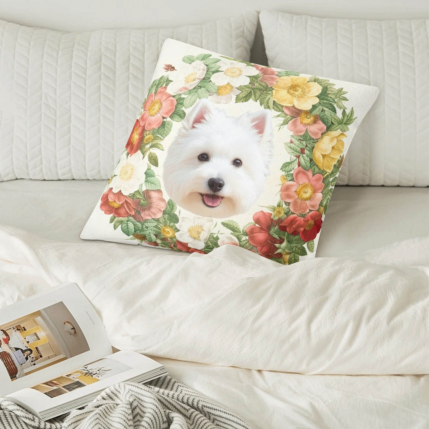 Personalized Pillow Case Cushion Cover - Wreath - WePrint