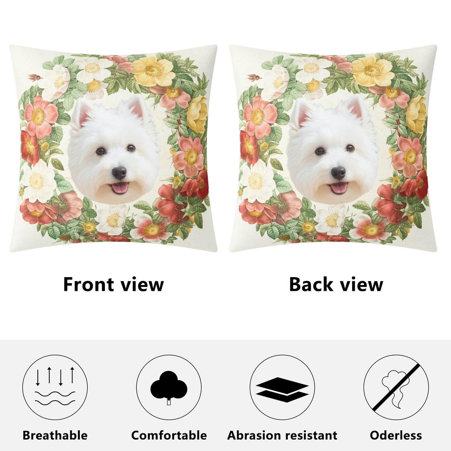 Personalized Pillow Case Cushion Cover - Wreath - WePrint