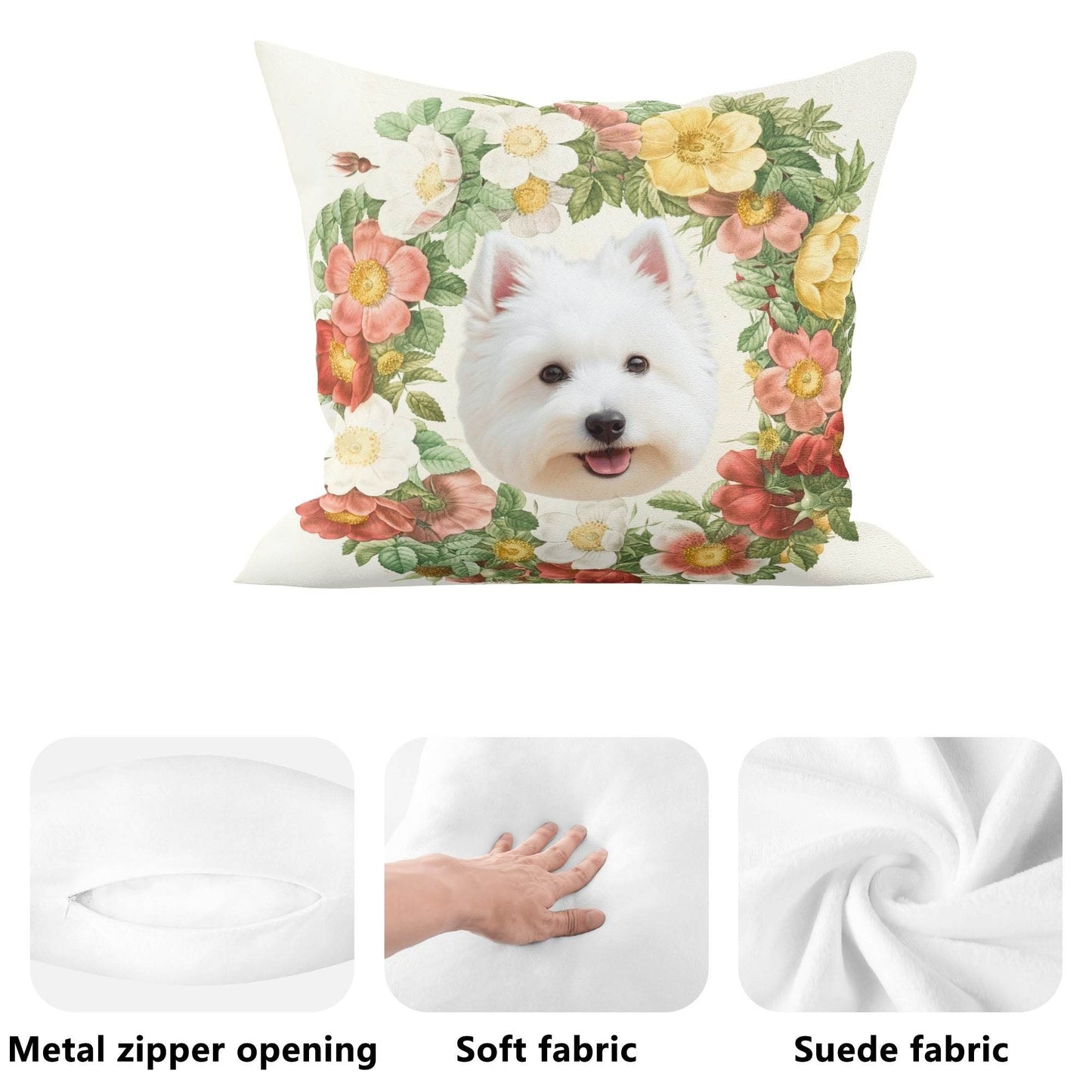 Personalized Pillow Case Cushion Cover - Wreath - WePrint