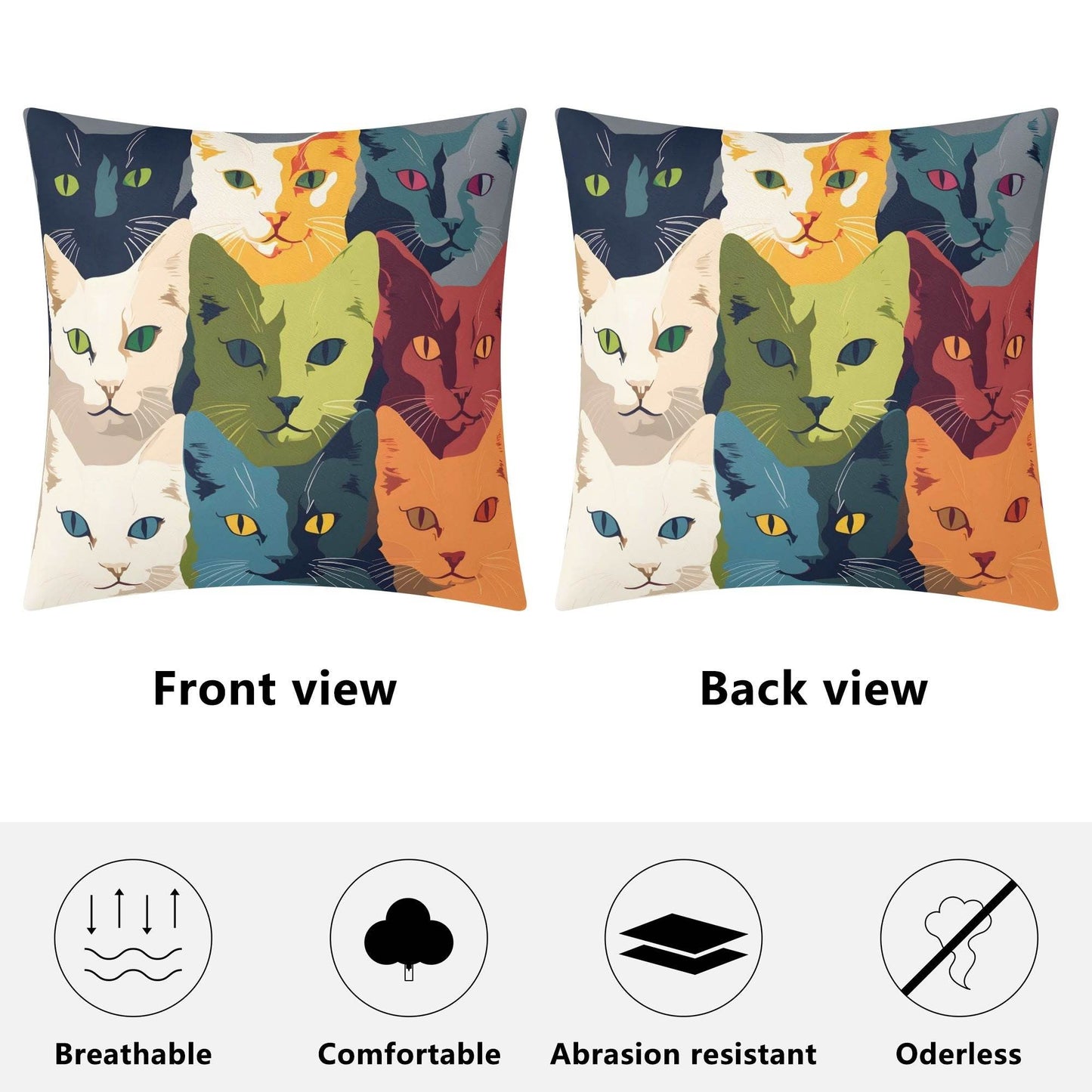 Short Plush Pillow Case - Square - WePrint