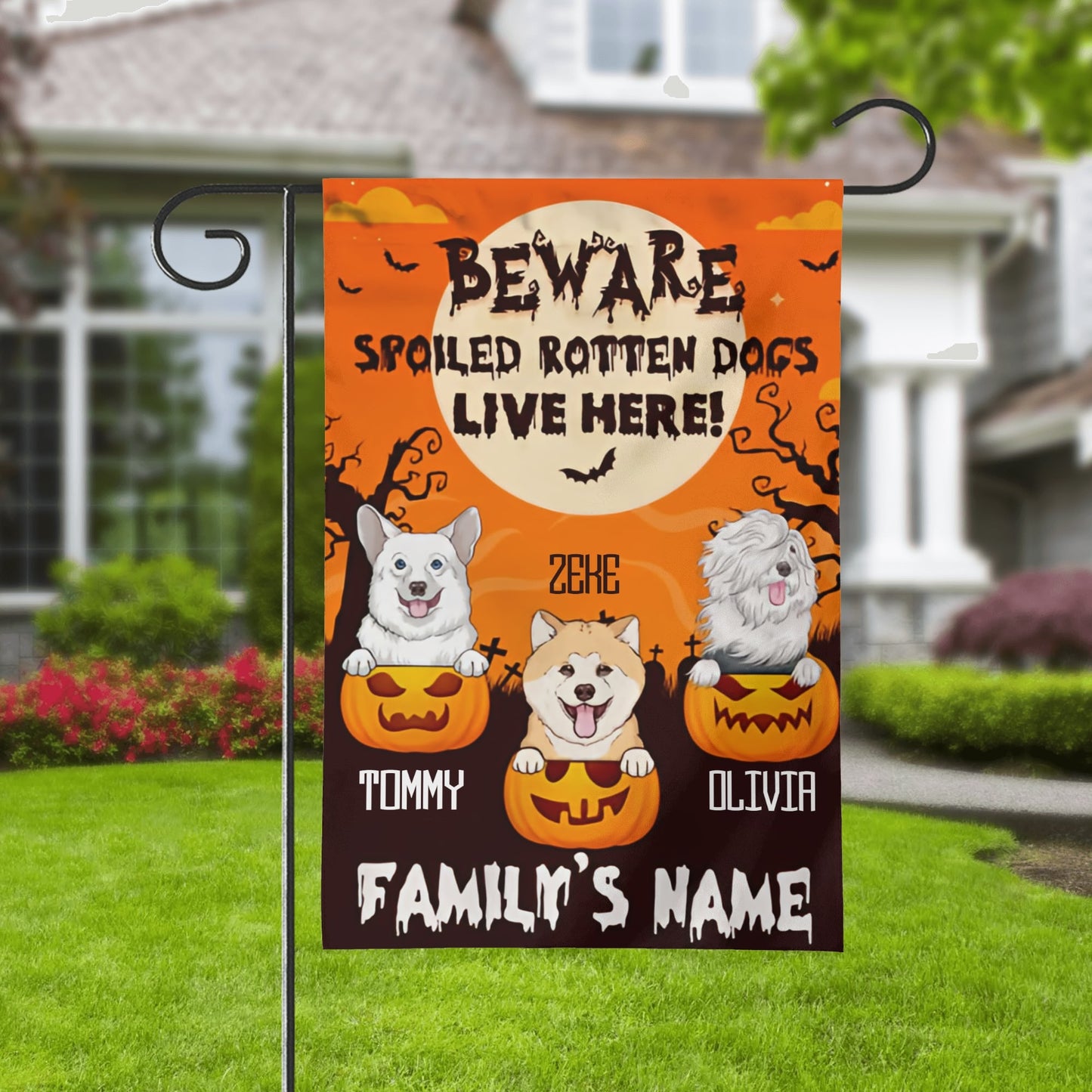 House Garden Flag - Halloween - 12"x18"