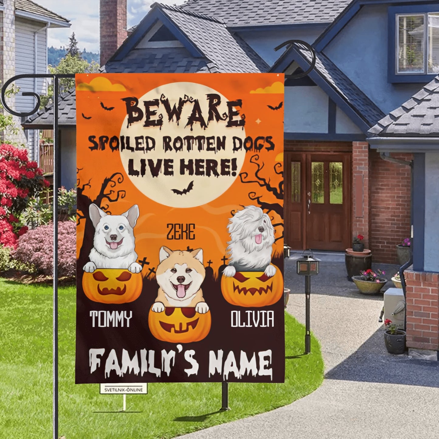 House Garden Flag - Halloween - 12"x18"